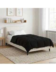 Duvet Invernale Trapuntato Nero 135 x 220 cm Microfibra
