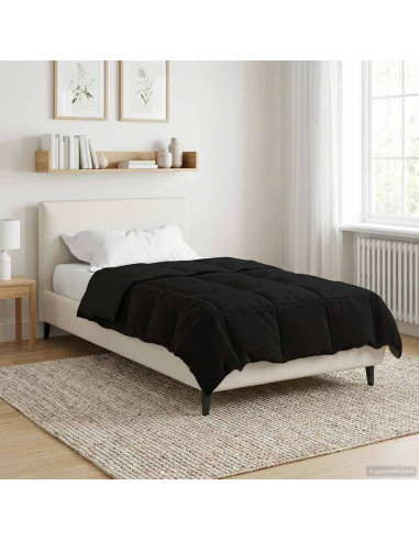 Duvet Invernale Trapuntato Nero 135 x 220 cm Microfibra