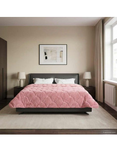 Duvet Estivo Rosa 220 x 240 cm Microfibra e Fleece Teddy