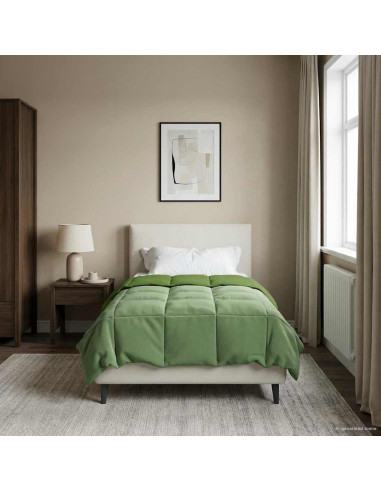 Duvet Invernale Trapuntato Verde 140 x 200 cm Microfibra