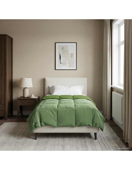 Duvet Invernale Trapuntato Verde 140 x 200 cm Microfibra