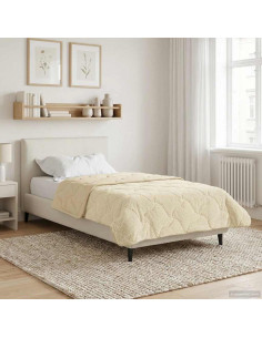 Duvet Estivo Crema 135 x 220 cm Microfibra e Fleece Teddy