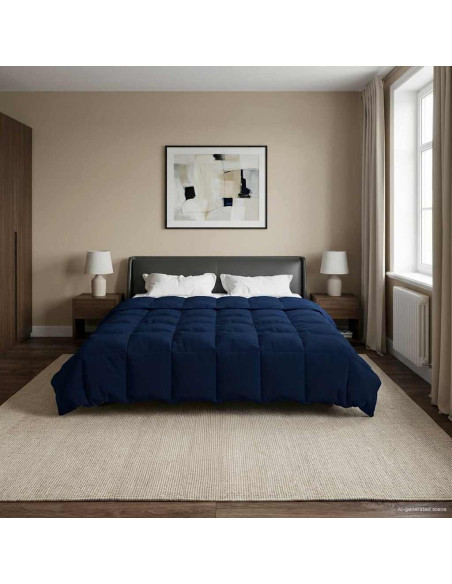 Piumone Completo Annuale Blu Scuro 200 x 200 cm Microfibra