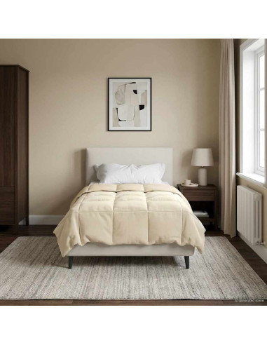 Piumone Completo Annuale Crema 140 x 200 cm Microfibra