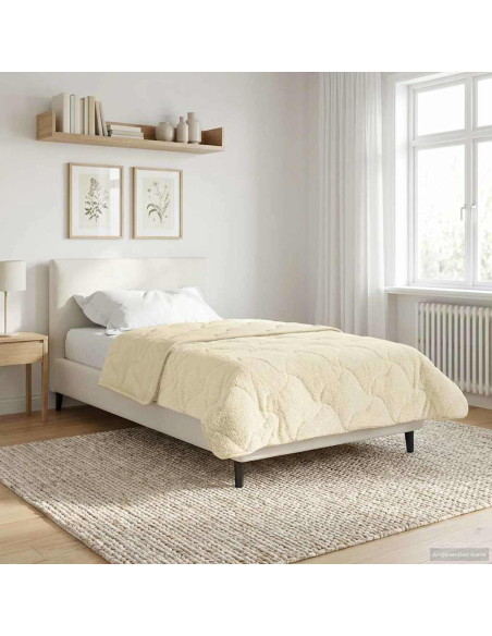 Duvet Invernale Crema 140 x 200 cm Microfibra e Fleece Teddy