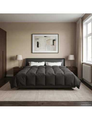 Piumone Completo Annuale Antracite 200 x 200 cm Microfibra