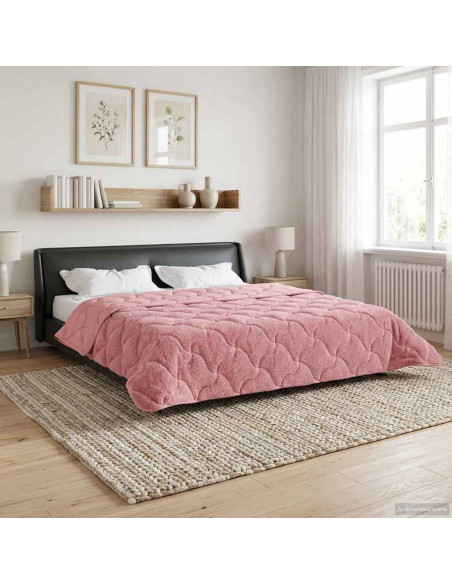 Duvet Estivo Rosa 220 x 260 cm Microfibra e Fleece Teddy