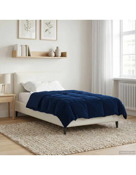 Duvet Invernale Trapuntato Blu Scuro 135 x 200 cm Microfibra