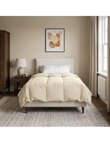 Piumone Completo Annuale Crema 155 x 200 cm Microfibra
