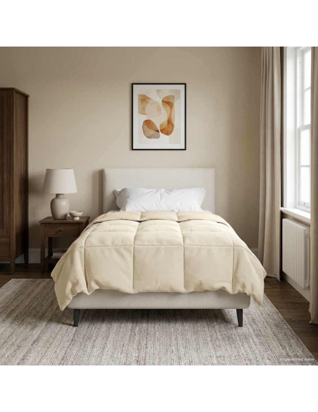 Piumone Completo Annuale Crema 155 x 200 cm Microfibra