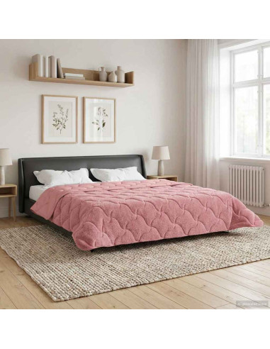 Duvet Estivo Rosa 240 x 260 cm Microfibra e Fleece Teddy