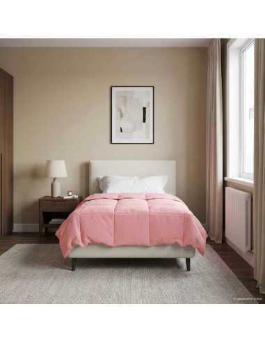 Duvet Invernale Trapuntato Rosa 135 x 220 cm Microfibra