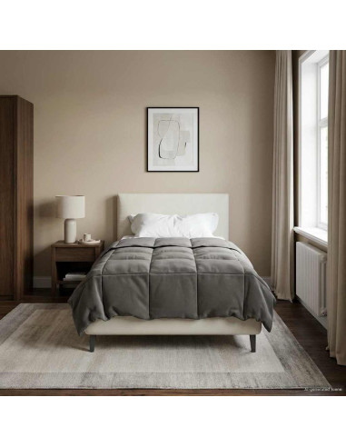 Duvet Estivo Trapuntato Grigio chiaro 155 x 220 cm Microfibra