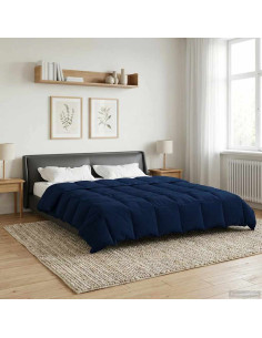 Duvet Estivo Trapuntato Blu Scuro 220 x 240 cm Microfibra