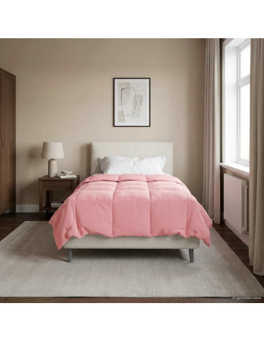 Duvet Invernale Trapuntato Rosa 140 x 220 cm Microfibra