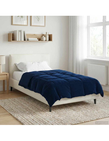 Duvet Invernale Trapuntato Blu Scuro 155 x 200 cm Microfibra