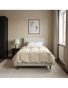 Duvet Invernale Trapuntato Crema 135 x 200 cm Microfibra