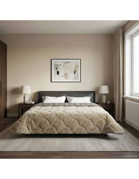 Piumone Completo Annuale Trapuntato Grigio chiaro 200 x 240 cm