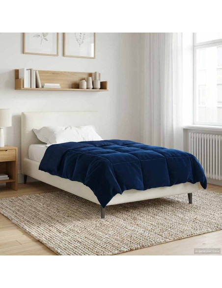 Piumone Completo Annuale Blu Scuro 140 x 220 cm Microfibra