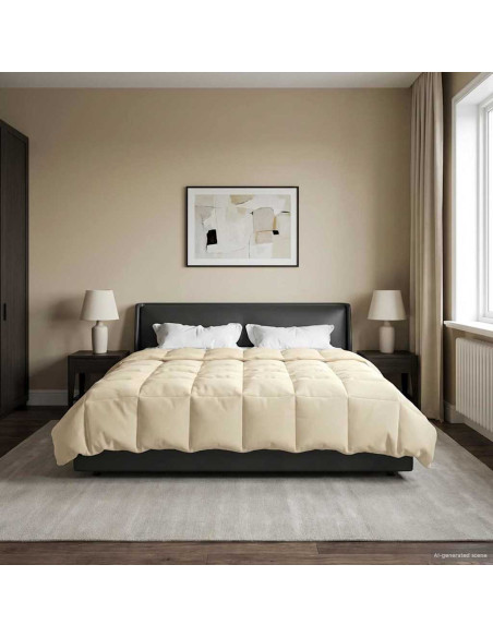 Duvet Invernale Trapuntato Crema 220 x 260 cm Microfibra