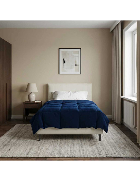 Duvet Estivo Trapuntato Blu Scuro 135 x 200 cm Microfibra