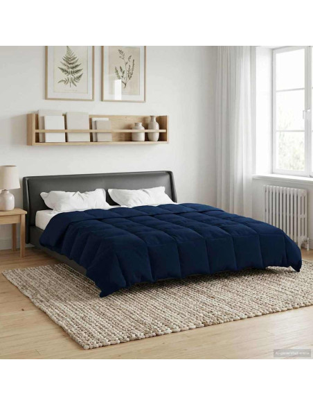 Duvet Estivo Trapuntato Blu Scuro 220 x 260 cm Microfibra