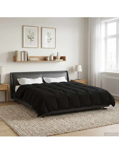 Duvet Invernale Trapuntato Nero 220 x 240 cm Microfibra