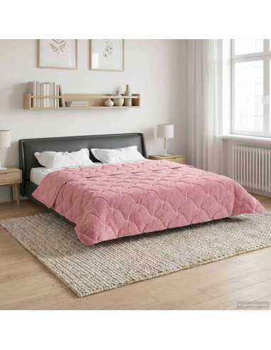 Duvet Invernale Rosa 220 x 240 cm Microfibra e Fleece Teddy