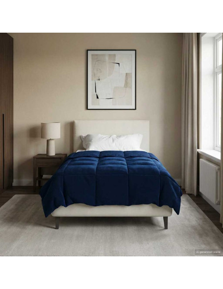 Piumone Completo Annuale Blu Scuro 155 x 220 cm Microfibra