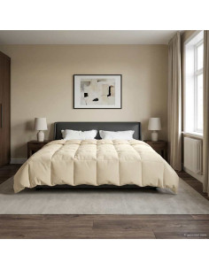 Duvet Invernale Trapuntato Crema 240 x 260 cm Microfibra