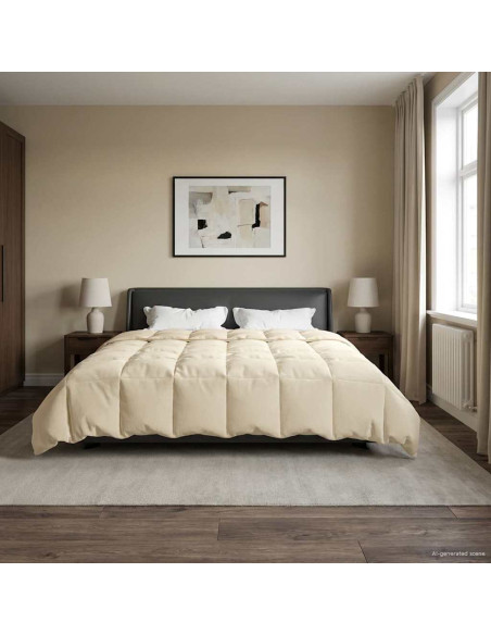 Duvet Invernale Trapuntato Crema 240 x 260 cm Microfibra