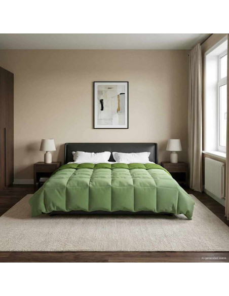 Duvet Estivo Trapuntato Verde 200 x 200 cm Microfibra