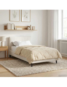 Duvet Invernale Crema 135 x 220 cm Microfibra e Fleece Teddy