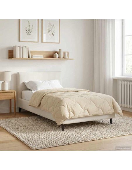 Duvet Invernale Crema 135 x 220 cm Microfibra e Fleece Teddy