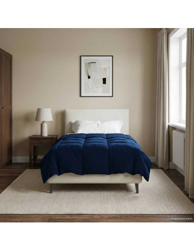 Duvet Estivo Trapuntato Blu Scuro 140 x 200 cm Microfibra