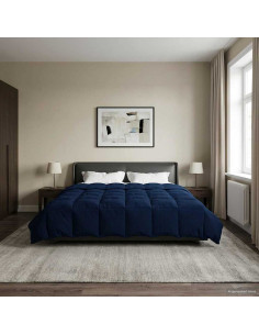 Duvet Estivo Trapuntato Blu Scuro 240 x 260 cm Microfibra