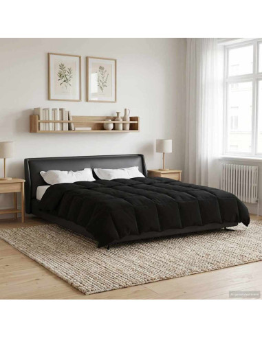 Duvet Invernale Trapuntato Nero 220 x 260 cm Microfibra