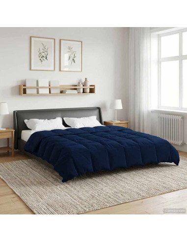 Duvet Invernale Trapuntato Blu Scuro 200 x 240 cm Microfibra