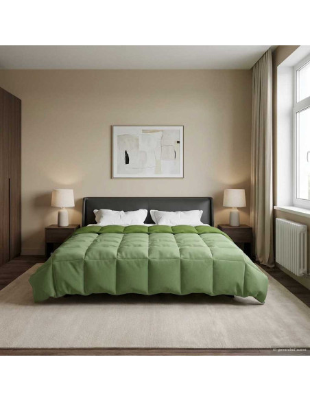 Piumone Completo Annuale Verde 220 x 260 cm Microfibra