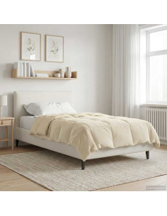 Duvet Invernale Trapuntato Crema 155 x 200 cm Microfibra