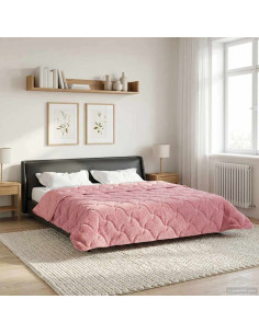 Duvet Invernale Rosa 220 x 260 cm Microfibra e Fleece Teddy