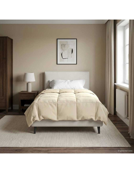 Piumone Completo Annuale Crema 140 x 220 cm Microfibra