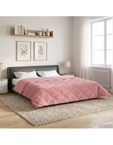 Duvet Estivo Rosa 200 x 240 cm Microfibra e Fleece Teddy