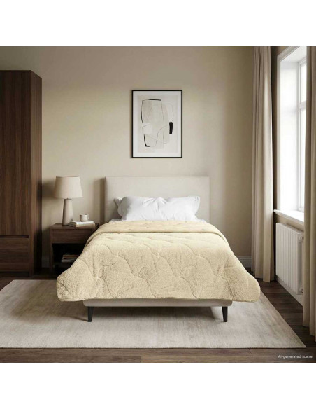 Duvet Estivo Crema 140 x 200 cm Microfibra e Fleece Teddy