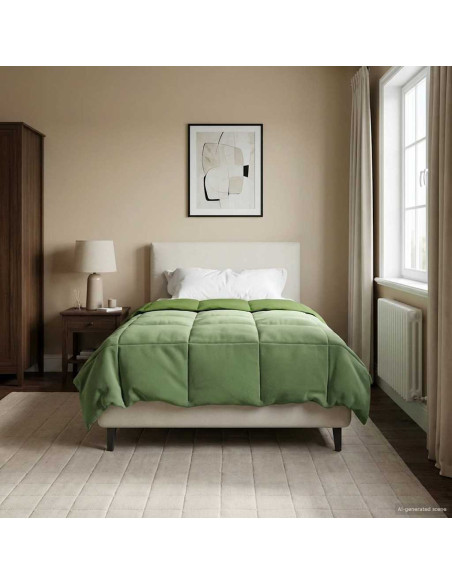 Piumone Completo Annuale Verde 140 x 200 cm Microfibra