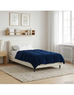 Duvet Invernale Trapuntato Blu Scuro 135 x 220 cm Microfibra
