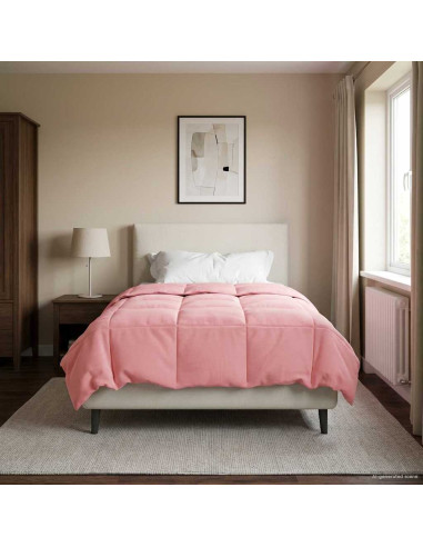 Duvet Estivo Trapuntato Rosa 155 x 220 cm Microfibra