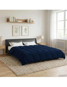Duvet Estivo Trapuntato Blu Scuro 200 x 200 cm Microfibra