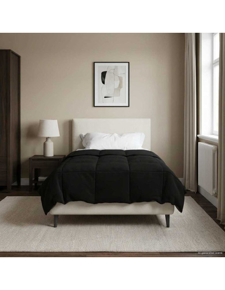 Duvet Estivo Trapuntato Nero 135 x 200 cm Microfibra