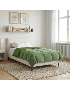 Piumone Completo Annuale Verde 155 x 200 cm Microfibra